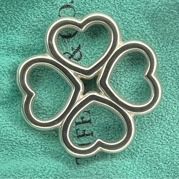Tiffany & Co. Jewelry - Rare Tiffany & Co. Four Hearts Clover Pendant Charm Big Size 1.25"